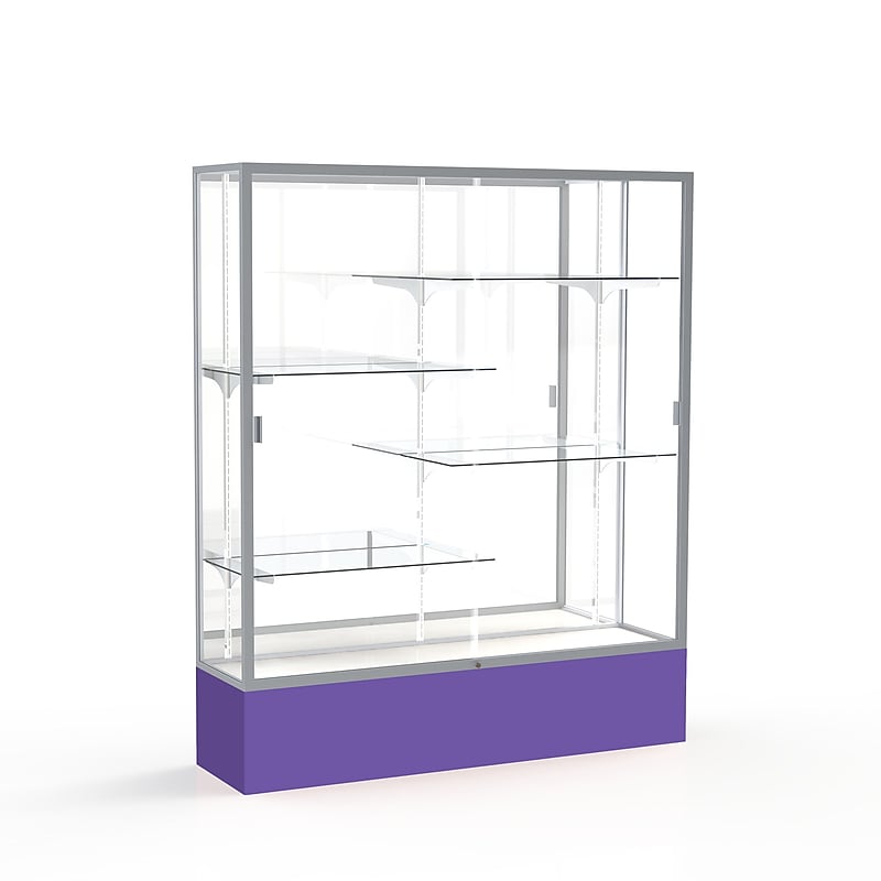 Ghent Spirit 60"W x 72"H x 16"D Floor Case, Mirror Back, Satin Finish, Purple Base image 1