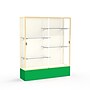 Ghent Spirit 60"W x 72"H x 16"D Floor Case, Plaque Back, Champagne Finish, Kelly Green Base~#|#~m002839679_sc7