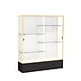 Ghent Spirit 60"W x 72"H x 16"D Floor Case, White Back, Champagne Finish, Black Base~#|#~m002839698_sc7