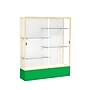 Ghent Spirit 60"W x 72"H x 16"D Floor Case, White Back, Champagne Finish, Kelly Green Base~#|#~m002839707_sc7