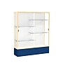 Ghent Spirit 60"W x 72"H x 16"D Floor Case, White Back, Champagne Finish, Navy Base~#|#~m002839713_sc7
