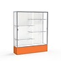 Ghent Spirit 60"W x 72"H x 16"D Floor Case, White Back, Satin Finish, Orange Base~#|#~m002839717_sc7