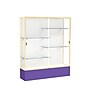 Ghent Spirit 60"W x 72"H x 16"D Floor Case, White Back, Champagne Finish, Purple Base~#|#~m002839719_sc7