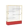 Ghent Spirit 60"W x 72"H x 16"D Floor Case, White Back, Champagne Finish, Red Base~#|#~m002839722_sc7