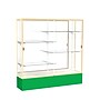 Ghent Spirit 72"W x 72"H x 16"D Floor Case, Mirror Back, Champagne Finish, Kelly Green Base~#|#~m002839736_sc7