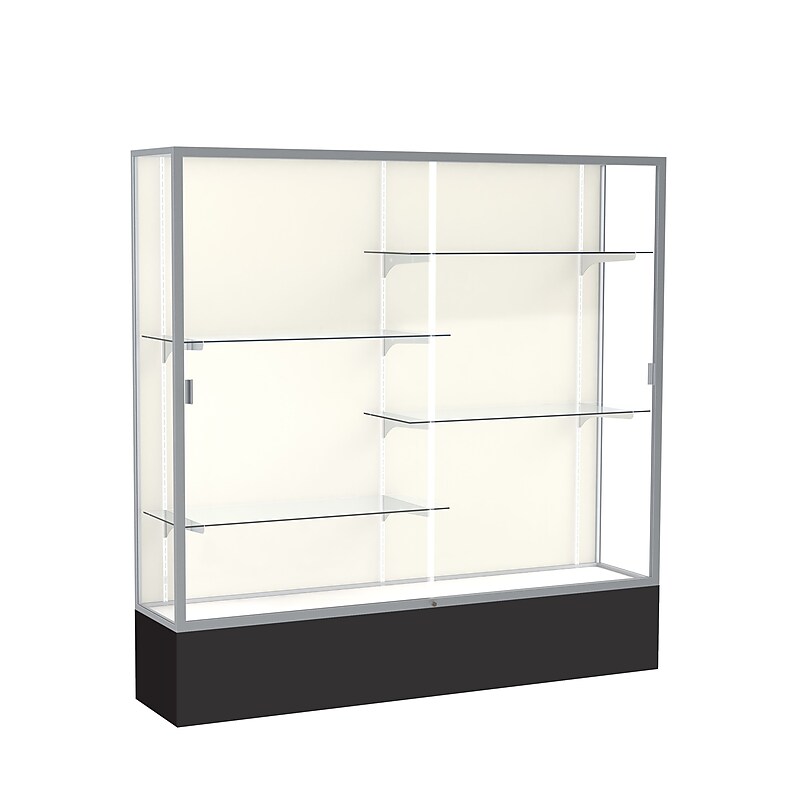 Ghent Spirit 72"W x 72"H x 16"D Floor Case, Plaque Back, Satin Finish, Black Base image 1
