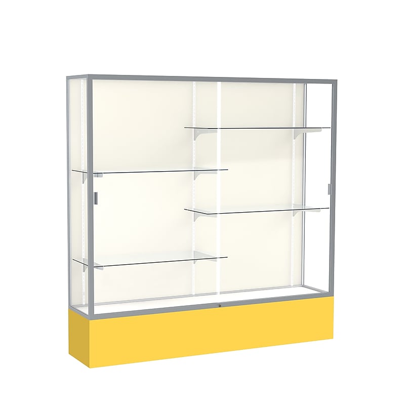 Ghent Spirit 72"W x 72"H x 16"D Floor Case, Plaque Back, Satin Finish, Golden Rod Base image 1
