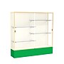 Ghent Spirit 72"W x 72"H x 16"D Floor Case, Plaque Back, Champagne Finish, Kelly Green Base~#|#~m002839765_sc7