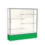 Ghent Spirit 72"W x 72"H x 16"D Floor Case, Plaque Back, Satin Finish, Kelly Green Base~#|#~m002839766_sc7