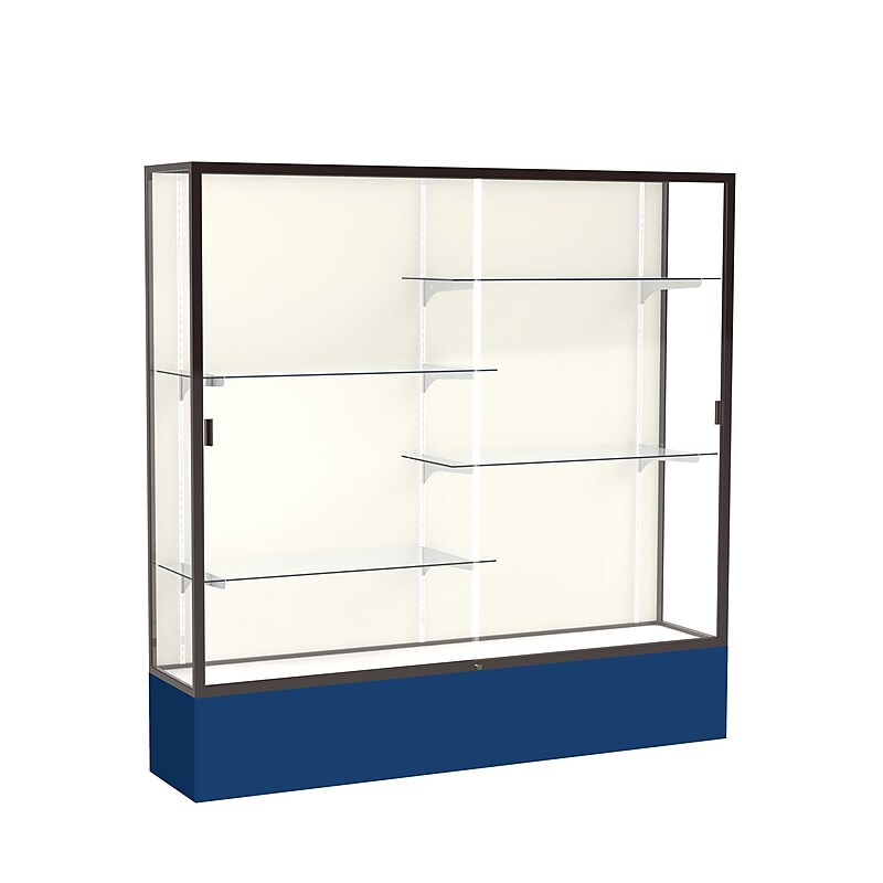 Ghent Spirit 72"W x 72"H x 16"D Floor Case, Plaque Back, Dk. Bronze Finish, Navy Base image 1