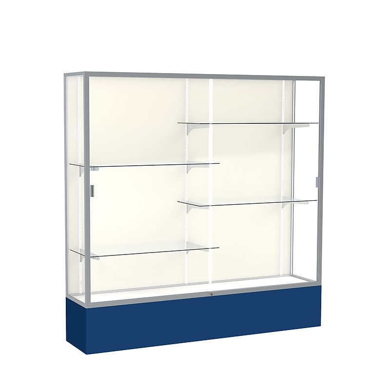 Ghent Spirit 72"W x 72"H x 16"D Floor Case, Plaque Back, Satin Finish, Navy Base image 1