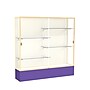 Ghent Spirit 72"W x 72"H x 16"D Floor Case, Plaque Back, Champagne Finish, Purple Base~#|#~m002839777_sc7