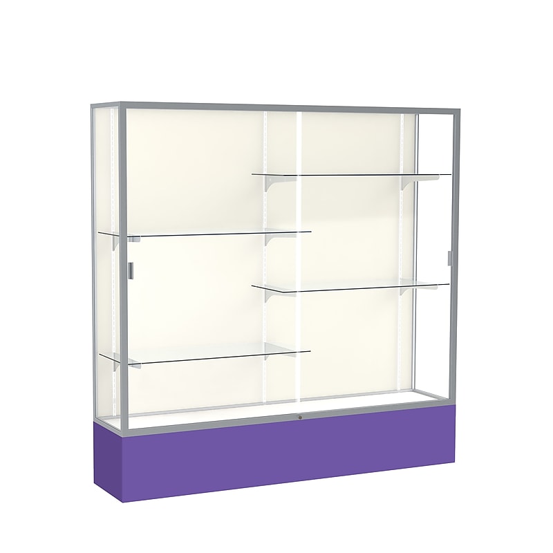 Ghent Spirit 72"W x 72"H x 16"D Floor Case, Plaque Back, Satin Finish, Purple Base image 1