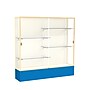 Ghent Spirit 72"W x 72"H x 16"D Floor Case, Plaque Back, Champagne Finish, Royal Blue Base~#|#~m002839783_sc7
