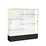 Ghent Spirit 72"W x 72"H x 16"D Floor Case, White Back, Champagne Finish, Black Base~#|#~m002839786_sc7