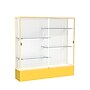 Ghent Spirit 72"W x 72"H x 16"D Floor Case, White Back, Champagne Finish, Golden Rod Base~#|#~m002839792_sc7