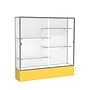 Ghent Spirit 72"W x 72"H x 16"D Floor Case, White Back, Satin Finish, Golden Rod Base~#|#~m002839793_sc7