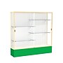 Ghent Spirit 72"W x 72"H x 16"D Floor Case, White Back, Champagne Finish, Kelly Green Base~#|#~m002839795_sc7