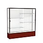 Ghent Spirit 72"W x 72"H x 16"D Floor Case, White Back, Dk. Bronze Finish, Maroon Base~#|#~m002839797_sc7