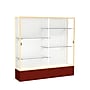 Ghent Spirit 72"W x 72"H x 16"D Floor Case, White Back, Champagne Finish, Maroon Base~#|#~m002839798_sc7
