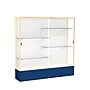 Ghent Spirit 72"W x 72"H x 16"D Floor Case, White Back, Champagne Finish, Navy Base~#|#~m002839801_sc7