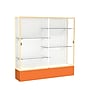 Ghent Spirit 72"W x 72"H x 16"D Floor Case, White Back, Champagne Finish, Orange Base~#|#~m002839804_sc7