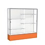 Ghent Spirit 72"W x 72"H x 16"D Floor Case, White Back, Satin Finish, Orange Base~#|#~m002839805_sc7