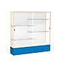 Ghent Spirit 72"W x 72"H x 16"D Floor Case, White Back, Champagne Finish, Royal Blue Base~#|#~m002839813_sc7