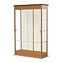 Ghent Varsity 48"W x 77"H x 18"D Lighted Floor Case, Sliding Doors, Plaque Back, Carmel Oak Finish~#|#~m002839822_sc7
