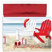 JAM Paper® Christmas Cards Set, Beach Chairs, 18/Pack (526870600)
