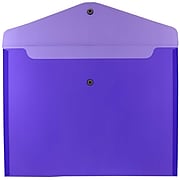 JAM Paper® Plastic Envelopes with Snap Closure, Letter Booklet, 9.75 x 13, Purple, 12/Pack (218S0PU)