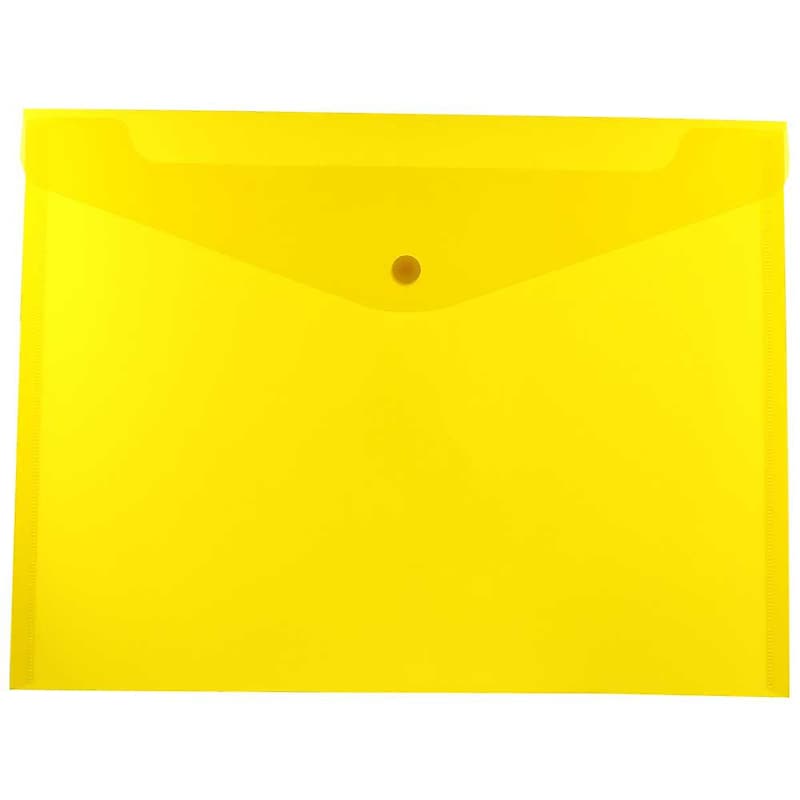 JAM Paper® Plastic Envelopes with Snap Closure, Letter Booklet, 9.75 x 13, Yellow, 12/Pack (218S0YE) image 1