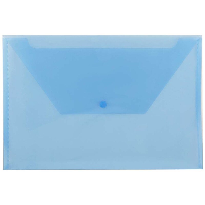 JAM Paper® Plastic Envelopes with Snap Closure, Legal Booklet, 9.75 x 14.5, Blue, 12/pack (219S0BU) image 1