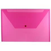JAM Paper® Plastic Envelopes with Snap Closure, Legal Booklet, 9.75 x 14.5, Fuchsia Pink, 12/Pack (219S0FU)