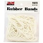 JAM Paper Colored Multi-Purpose #33 Rubber Bands, 3.5" x 0.125", Non-Latex, White, 100/Pack (333RBWH)~#|#~m002870177_sc7