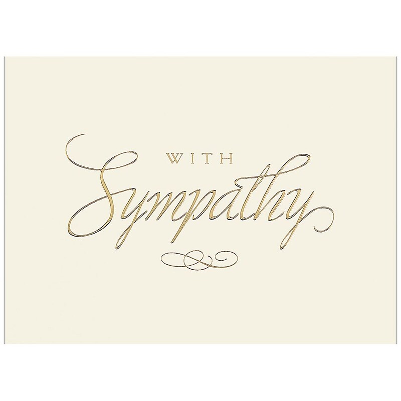 JAM Paper® Blank Sympathy Greeting Cards Set, Gold Sympathy, 25/Pack (526BG472WB) image 1