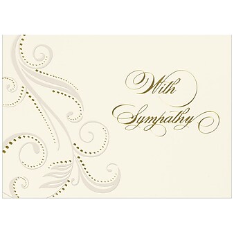 JAM Paper® Blank Sympathy Greeting Cards Set, Damask With Sympathy, 25/Pack (526BG775WB)