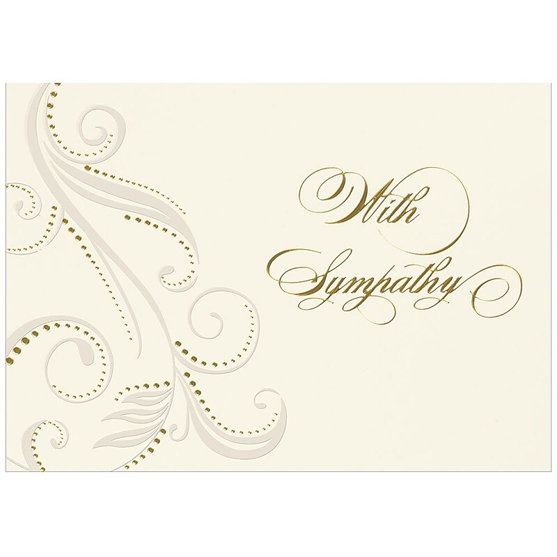 JAM Paper® Blank Sympathy Greeting Cards Set, Damask With Sympathy, 25/Pack (526BG775WB) image 1