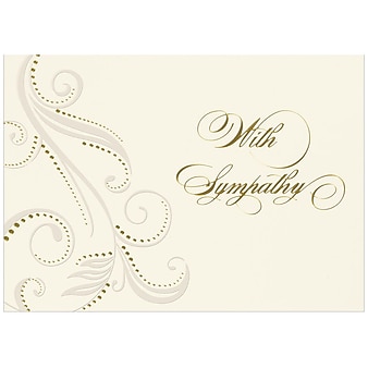 JAM Paper® Blank Sympathy Greeting Cards Set, Damask With Sympathy, 25/Pack (526BG775WB)