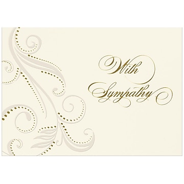 JAM Paper® Blank Sympathy Greeting Cards Set, Damask With Sympathy, 25/Pack (526BG775WB)
