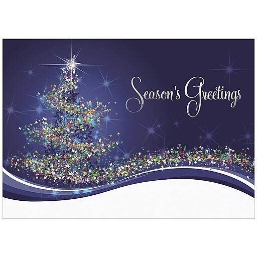 Shop Staples for JAM Paper® Christmas Holiday Cards Set, Star Tree with