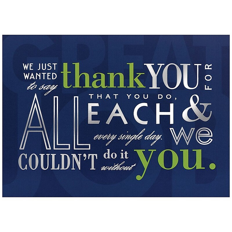 JAM Paper Thank You Cards with Envelopes, 5 5/8" x 7 7/8", Multicolor, 25/Pack (526M0444WB) image 1