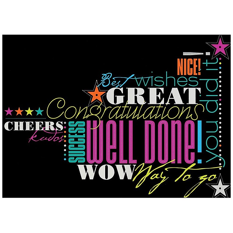 JAM Paper® Blank Congratulations Cards Set, Congrats in Neon, 25/Pack (526M0608WB) image 1