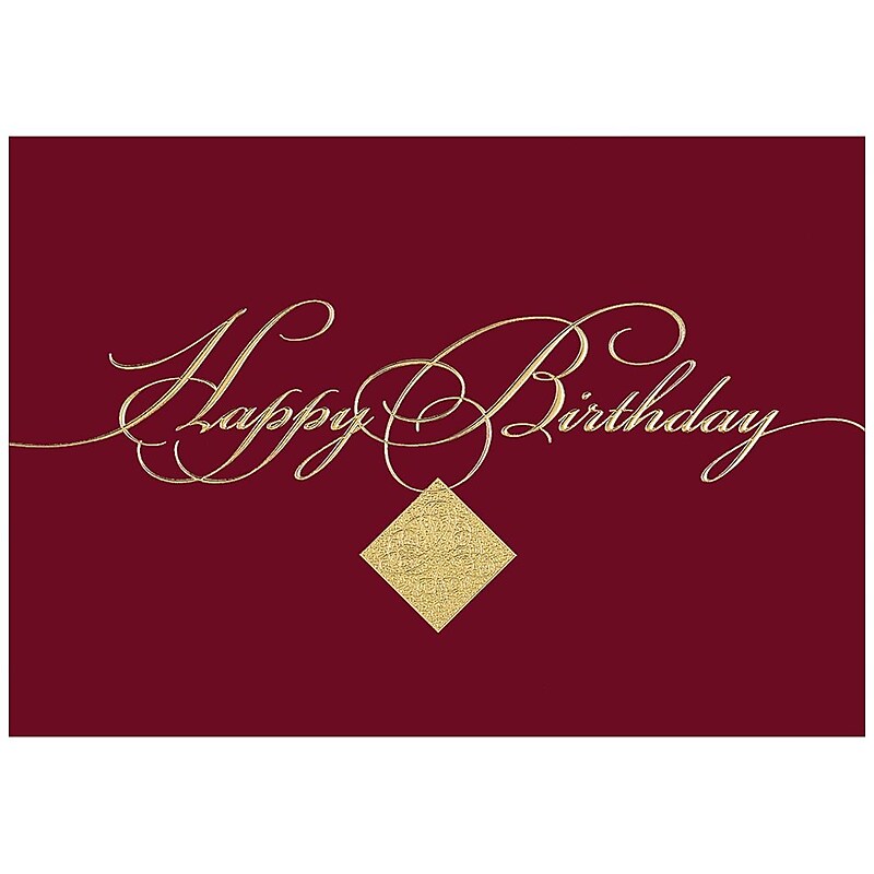 JAM Paper® Blank Birthday Cards Set, Burgundy, 25/Pack (526XA5271WB) image 1