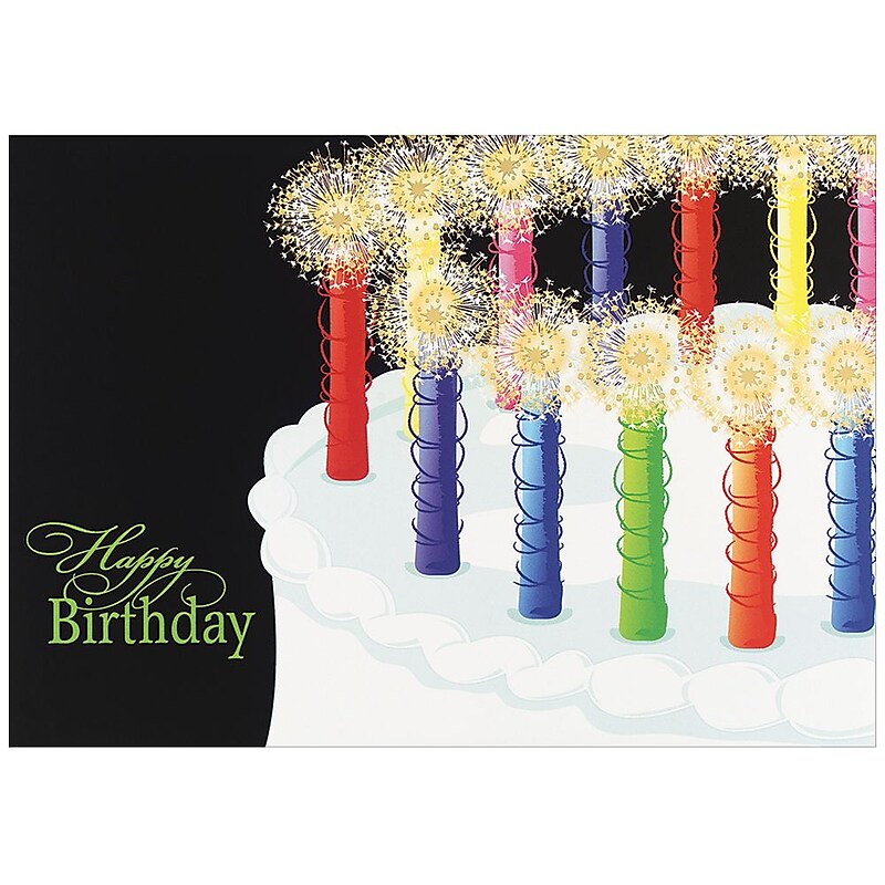 JAM Paper® Blank Birthday Cards Set, Birthday Candles Theme, 25/Pack (526XA5604WB) image 1