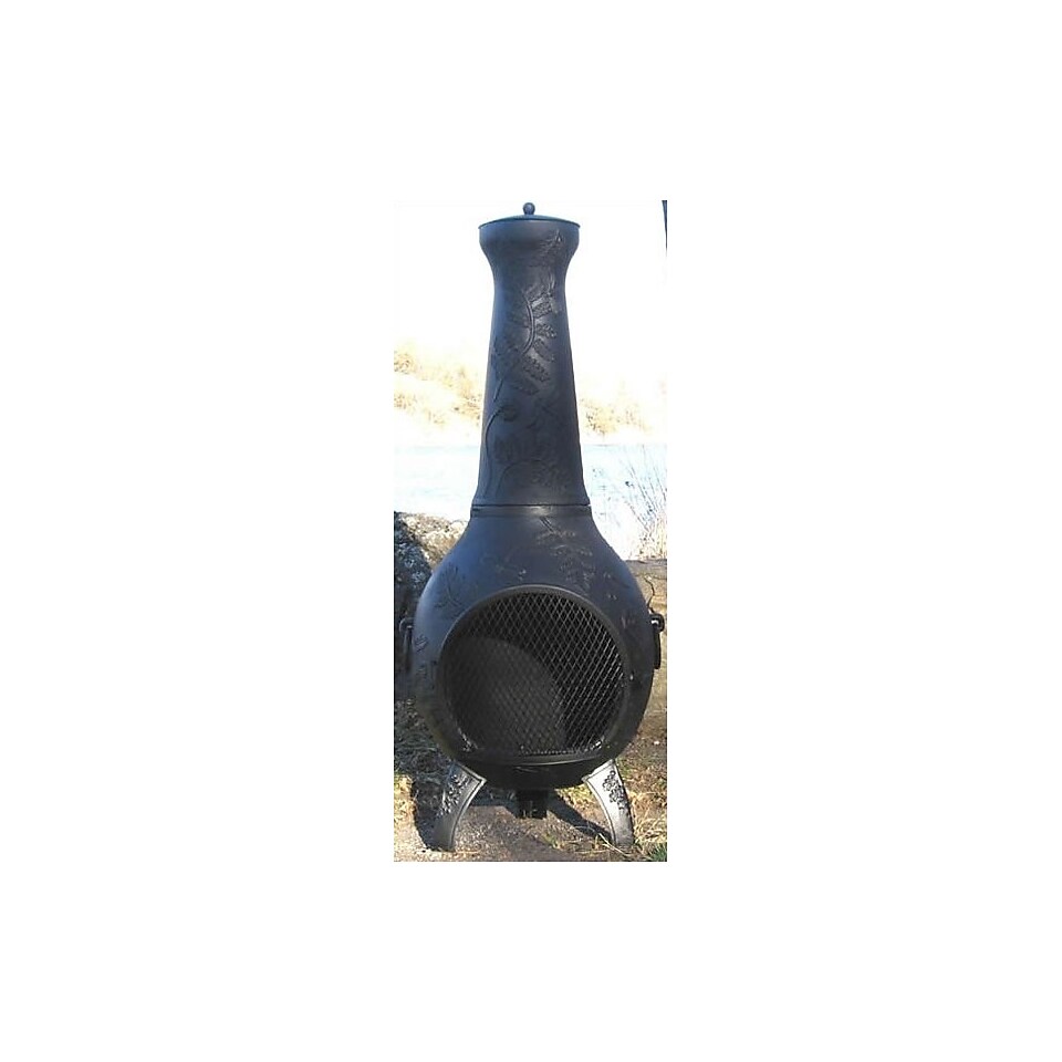 The Blue Rooster Aluminum Wood Chiminea; Charcoal