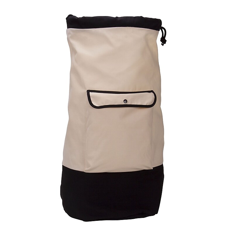 Household Essentials Laundry Bag, Fabric, Cream and Black (162) image 1