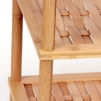 Household Essentials Bamboo 5-Tier Shoe Rack, Basket Weave (2179-1)