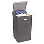 Household Essentials Collapsible Hamper with Lid, Fiberboard, Gray (5620)~#|#~m002908566_sc7