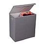 Household Essentials Collapsible 2-Section Laundry Sorter with Lid, Fiberboard, Gray (5622)~#|#~m002908569_sc7